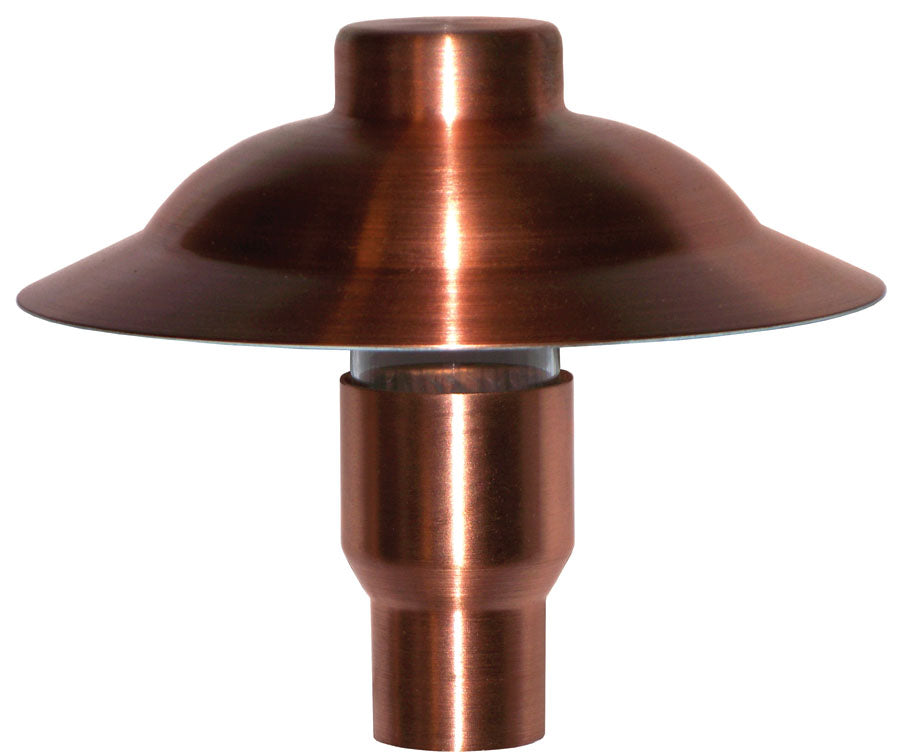 ( DURAGUARD - NP100719LED ) 2.5W 12V SANIBEL ADJUSTABLE PATH LIGHT WITH 7" SPUN COPPER HEAD AND 19" COPPER STANCHION INCLUDES 2.5W 12V LED LAMP AND 36" CABLE WITH WIRE CONNECTOR