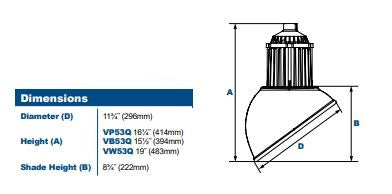 ( TLF - VB53/VP53/VW53 SERIES ) 27W 120-277V 585-595NM AMBER LEDICATED VAPORPROOD STRAIT SHADE  AND PLATINUM FINISH - FWC CERTIFIED WILDLIFE LIGHTING